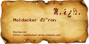 Maldacker Áron névjegykártya